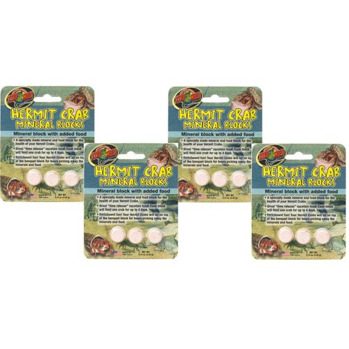 (4 Pack) Zoo Med Laboratories Zoo Hermit Crab Mineral Blocks