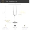 JoyJolt Champagne Flutes – Claire Collection Crystal Champagne Glasses Set of 2 – 5.7 Ounce Capacity – Exquisite Craftsmanship – Ideal for Home Bar, Special Occasions – Made in Europe