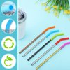Dingion 24 Pcs Food Grade Silicone Straw Elbows Tips Wide Stainless Steel Reusable Straws Soft Drinking Silicone Straw Tips for red, green, blue, purple and orange as the picture shown, 8 mm