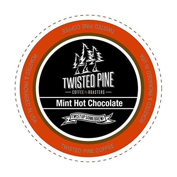 Twisted Pine Coffee Mint Hot Chocolate, Single-Serve Cups for Keurig K-Cup Brewers, 12 Count