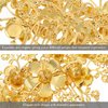 Beaupretty Wedding Hair Comb Hair Accessories Chinese Classical Long Tassel Bell Floral Leaves Hairpins Clips for Bride Wedding Party Gold
