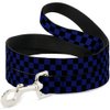 Dog Leash Checker Black Blue 4 Feet Long 0.5 Inch Wide