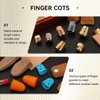 Mnuizu Sewing Thimble Set with Storage Box - Includes Sewing Big Eye Needle, Finger Protector & Adjustable Finger Guard - Quality Metal Copper Thimble - Ideal Sewing Tools for DIY Projects