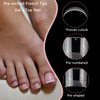 LuckForever 600pc French Tips Gel x Toenail Tips Short Square Clear Fake Toenail Soft Gel Toe Nail Tips French False Toe Nail Gel x French Toenail Tip for Gel X Acrylic Nails Extension Press Toenail