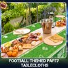 Preboun Football Tablecloth 51 x 86 Inches Disposable Touchdown Table Cover Plastic Football Field Tablecloth Football Party Decorations for Birthday Party Football Game Day Tailgate Party (10 Pieces)