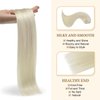 Remy Hair Extensions Clip in Human Hair Platinum Blonde Invisible Double Weft Long Brazilian Clip on Real Human Hair Extensions Straight Natural Clip ins Hair for Women 18 Inch 60G 5 PCS