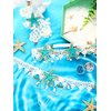 Dingion Halloween Costume Accessories - Mermaid Hair Accessories Set With Starfish Shell Headband, Necklace, Arm Bracelet and Hair Clip