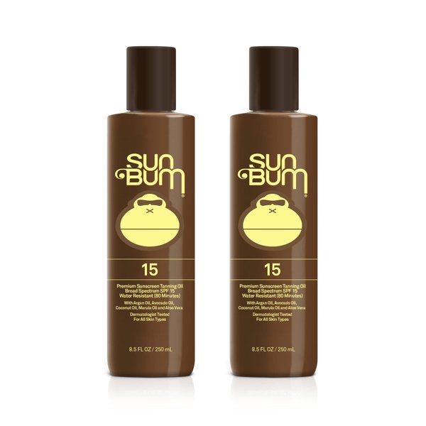 Sun Bum SPF 15 Browning Lotion, Vegan and Hawaii 104 Act Compliant (Octinoxate & Oxybenzone Free) Broad Spectrum Moisturizing UVA/UVB Sunscreen Tanning Lotion with Vitamin E, 8.5 oz, 2 Pack