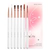 KADS Nail Art Brushes Set Nail Art Design Pen Painting Tools with Nail Extension Gel Brush,Nail Polish Brush, Builder Nail Gel Brush, Nail Art Liner Brush (7 Pcs Pink Package)
