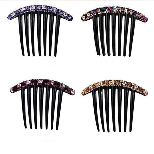 Blue Simple Minority Women Temperament Fashion Design All-Match Rhinestone Hair Comb Korean Style Headwear Hair Accessories Seven-Tooth Comb,Hair Accessories,Hair Care