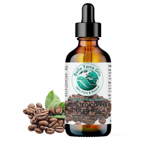 Bella Terra Oils - Roasted Coffee Bean Oil 4 oz - Dive into the Heart of Coffee Extract, Boosted with Essential Fatty Acids, A Luxurious Experience