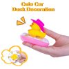 MuMyer 2Pcs Car Rubber Duck Yellow Duck Car Dashboard Decorations Duck Car Ornaments with Alloy Glasses Mini Swim Ring Sun Hat and Necklace for Car Dashboard Decoration Accessories(C-White&Pink)