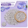 2000PCS SS12/3mm Crystal Rhinestones (Clear) with 2Pcs 10ml B7000 Jewelry Glue, Bedazzling Flatback Glass Rhinestones for Crafting Decor, Gems Diomand Charms for Tumbler Shoes Clothing Mugs Nail Art