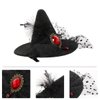 Beaupretty Witch Hat Hair Clip Witch Mini Top Hat Halloween Mesh Flower Witch Hat Fascinator Hat Halloween Costume Dress up Party Supplies, Black