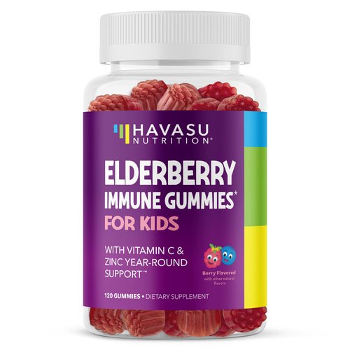 Elderberry Gummies for Kids with Zinc and Vitamin C | Potent, Herbal Immune Support for Kids with...