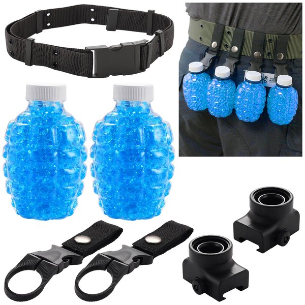 Gel Ball Blaster Splat Gun Orby Gun Accessories Include Bottle Hopper*2 Tactical Lanyard*2 Adapter*2 Tactical Belt*1