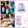 Sherr 140 Pcs Mermaid Party Favors for Kids Include Mermaid Silicone Bracelets, Mermaid Drawstring Backpacks, Keychains, Pens, Stickers, Spiral Notebooks for Birthday Party Supplies