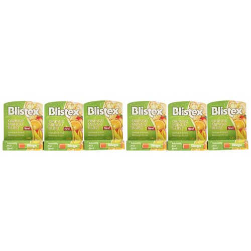 Blistex Lip Protectant SPF 15 Orange Mango Blast.15 oz (Pack of 6)
