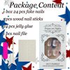 24Pcs Independence Day French Tip Press on Nails Short Square Fake Nails American Flag Design Glue on Nail Red Blue Fireworks Chrome False Nails Electroplating Acrylic Nails 4th of July Patriotic Nail