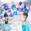 167Pcs Frozenn Balloons Arch Garland Kit, Froozen Birthday Party Decorations Supplies Fringe Curtain Blue Purple Snowflake Balloon for Winter Wonderland Christmas Princess Girl Decor