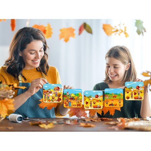 FLYAB Thanksgiving Crafts for Kids Make a Thanksgiving Scene Stickers Ornament Craft Kit Fall Crafts Make Your Own Stickers Thanksgiving Party Games Activities for Kids Family Classroom School Gifts