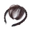 Uonlytech Front Hair Bangs Wigs Headband, Front Hair Bangs Fringe Hair Extensions Synthetic Wigs Headband Braided Wigs Headband for Women Girls, Brown