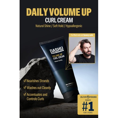 DASHU Daily Volume Up Curl Cream | Hair Curling Cream for Men & Women w/Vegetable Oil & Protein Ingredients | Hydrating Curl Cream for Wavy Hair | Curly Hair Care Products (Pack of 2, 5.46 Fl. Oz.)