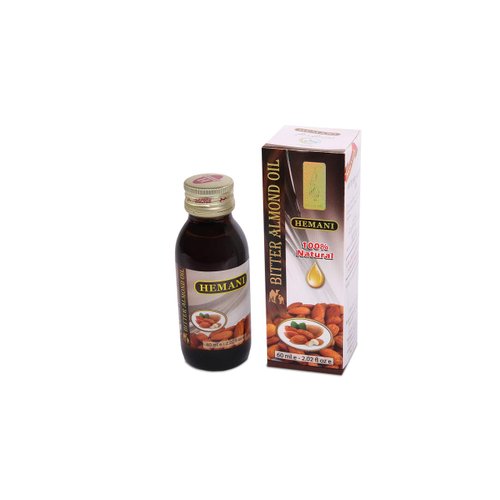 Hemani Bitter Almond Oil 60mL - Nature's Gift for Glowing Skin, Hair & Nails, Soothing Aromatherapy for Mind & Body, 100% Pure & Natural Bitter Almond - Aceite de Almendra Amarga
