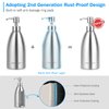BEAUTURAL Stainless Steel Countertop Soap Dispenser 15.2 Oz, Rust-Proof Liquid Soap Pump Bottle for Kitchen, Bathroom and Countertop Hand Dish Lotion[Upgraded Version]