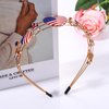 4 th of July Headband for Women American Flag USA Star Heart Charm Fourth of July Patriotic Headband Headpiece Red White and Blue Crystal Metal Hairband Hair Accessories Party Favor Gift (4 th of July