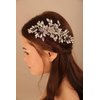 BERYUAN Wedding Silver Flower Leaf Crystal Rhinestone Hair Comb Teardrop Crystal Rhinestone Beads Hair Comb Wedding Hair Accessories for Women Girls