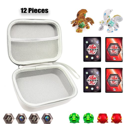 FCDYLBD Toy Organizer Case Compatible with Bakugan Battle Planet, BakuCores, Armored Alliance, Geogan Rising, Toy Organizer Storage Container Holder (12, Grey)