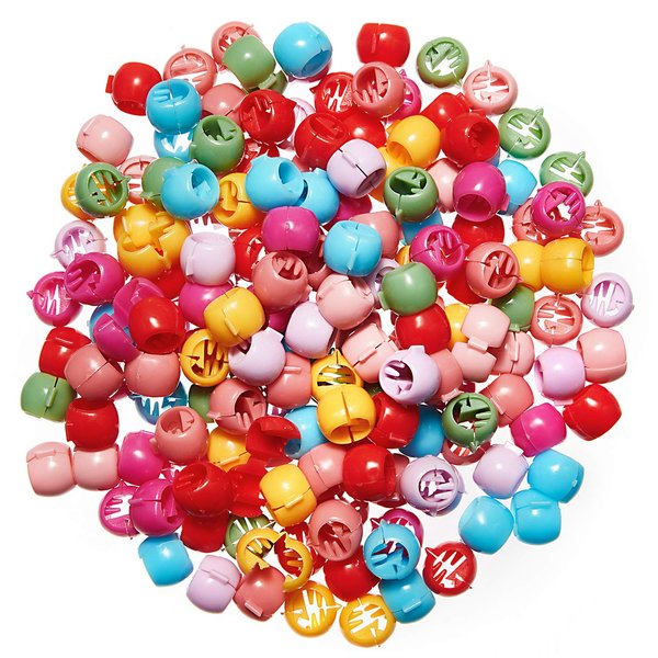 WILLBOND Hair Clip, 300 Pieces Mini Hair Claw Clips for Braids for Girls, Mini Hair Beads Rainbow Tiny Plastic Jaw Clips for Women
