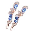 2PCS Rhinestone Flower Hair Clips Butterfly Graphics Hairpin Side Clip Bobby Pin Hair Accessories for Women Lady (Blue)