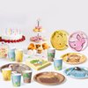 Andi Cppss Winnie Themed Party Tableware - 90PCS Winnie Plates Napkins Cups Party Set for 30 Guests Winnie Baby Show Table Decoration Winnie Theme Disposable Dinnerware for Birthday Party Supplies