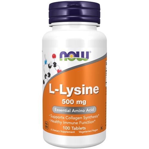 NOW Supplements, L-Lysine (L-Lysine Hydrochloride) 500 mg, Amino Acid, 100 Count(Pack of 1)
