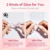 Modelones Press On Nails Shorts Almond Press On Nails with Nail Glue White Press On Nails Reusable Manicure Fake Nails Glue on Nails Set Adhesive Tabs Nail File for Women 12 Sizes 36Pcs