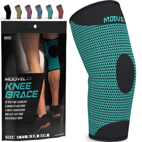 Modvel Professional Knee Brace | Knee Compression Sleeve Support | FSA or HSA eligible | Medical Grade Knee Pads for Running, Meniscus Tear, ACL, Arthritis, Joint Pain Relief.