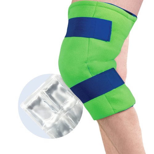 Brownmed - Polar Ice Knee Wrap - Reusable Ice Knee Wrap to Support Knee Injury - Cold Therapy Compression Wrap with Ice Pack - Flexible Leg & Knee Cold Pack Wrap - Standard