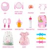 BNUZEIYI Baby Doll Accessories - Feeding and Caring Set with Bottles Doll Diaper and Changing Mat, Doll Stuff Clothes fit 14-16 Inch Doll, 18 Inch Doll Pretend Play Set for Girls Gift