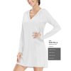 Willit Women's Long Sleeve Cotton Swim Cover Up UPF 50+ SPF Dress Hooded with Pockets Sun Protection Beach Coverup White M