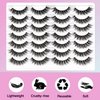 Losha Lashes 14 Pairs Fluffy False Lashes Soft Handmade Fake Eyelashes Vegan Cat Eye Lashes that Like Lash Extensions (P01)