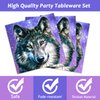 Wiooffen 96 Pcs Wolf Party Supplies Plates Napkins Forks Tableware Set Wolf Animal Birthday Disposable Dinnerware Decoration for Boys Girls Birthday Baby Shower, 24 Guests