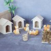 EXCEART Dollhouse Dog House 1/12 Dolls House Dog Kennel Miniature Dollhouse Garden Decoration Accessories