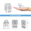 TESSAN US to UK Plug Adapter 3 Pack, Type G Travel Converter with 4 Electrical Outlet 3 USB Charger, Power Adaptor for USA to Ireland Dubai Scotland Hong Kong England British Kenya London Qatar