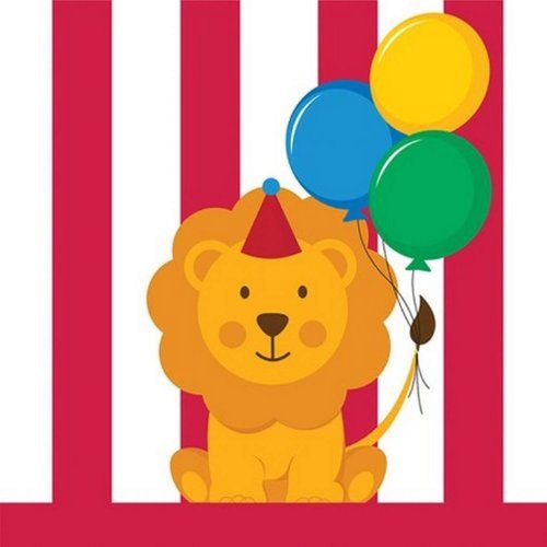 Creative Converting Circus Time Beverage Napkins, 16 Count