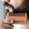 Kootinn Wooden Beard Comb Kit, Dual Action Fine & Coarse Teeth, Wood Color and Black Pocket Comb for Beards & Mustaches & Hair Grooming Care (2 Pack)