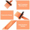 2-In-1 Comb Cleaning Tool, Hair Brush Cleaner, Mini Hair Brush Remover Rake Comb Cleaning Brush Hair Dirt Remove Instrument for Removing Hairs Dust Dirt Lint Home Salon(Orange)