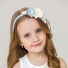 CAVETEE Flower Headband for Women, Hair Accessories Flower Headpiece for Holiday and Special Occasion, White and Blue Flowers Hair Band for Party Prom Weeding