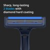 Dorco Pace 2 Plus Disposable Razor 2 blades Pivoting Head Open-Flow for Easy Rinsing with Lubricating Strip and Long Non-Slip Rubber Handle (30 ct No Rubber Handle)